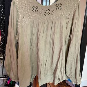 Abercrombie & Fitch XL Army Green Boho Shirt